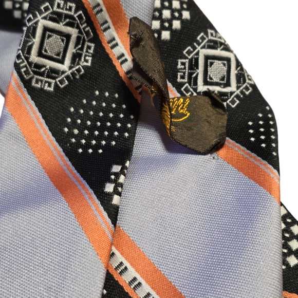 Vintage 70s Wide Falini Mens Necktie Label Hanging - Picture 4 of 5